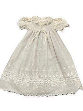 Vintage Alexis (like-new) floral eyelet embroidered long gown christening
